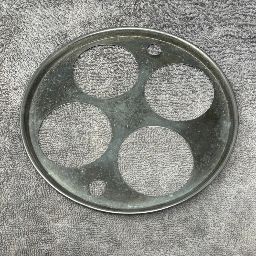Vtg Revere Ware Egg Poacher Insert Tray ONLY Silver Stainless Steel 4 Cup 8 in